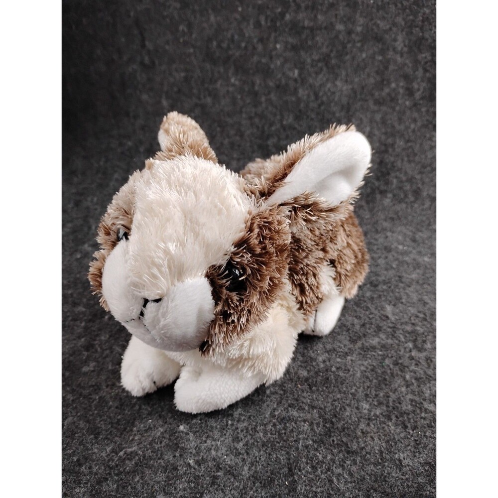 Vintage 2004 Wishpets Harvey Brown White Bunny Rabbit Stuffed Animal Plush 8-9”